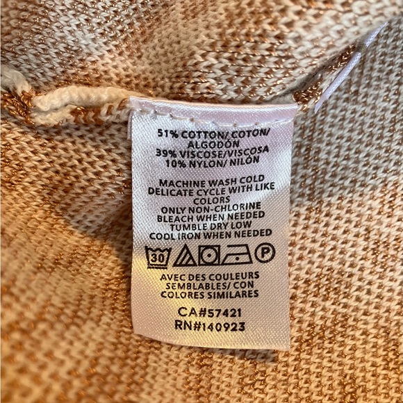 Ann Taylor Animal Print Cardigan, Lt Terracotta/White, Sz. SP - Picture 6 of 8